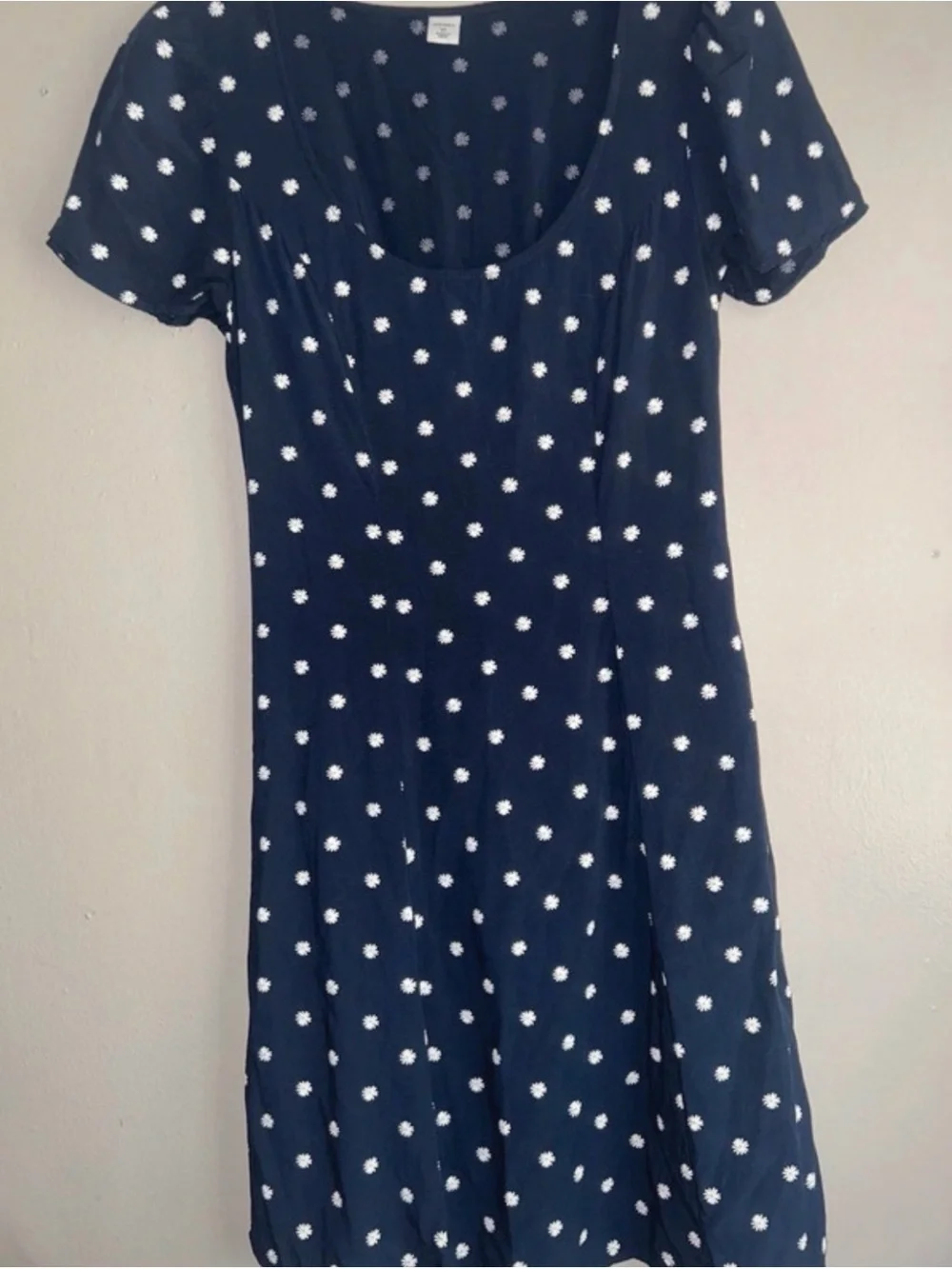 Old Navy Navy Blue Daisy Scoop Neck Midi Dress